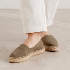 Biankina Mila Eco Canvas Vegan Espadrille Flats for Women - Olive Green Spain Design, Espadrille Flats, Flats For Women, Flat Espadrilles, Natural Jute, Cute Shorts, Espadrilles Wedges, Perfect Summer, Traditional Art