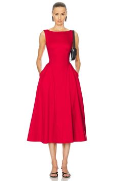 Helsa Stretch Cotton Sateen Midi Dress in Red | REVOLVE Chic Red Dress, Medium Tv Show, Revolve Dresses, Long Evening Dress, Dresses Bodycon, Technology Fashion, Timeless Wardrobe Staples, Celebrity Lifestyle, Vestidos Vintage