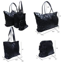 Ships within the US only The Jolie Collection! Perfect for travel when you need different size bags!Material | PU LeatherDimensions:Tote - 46x13x30cm Black Tote Shopping Bag, Black Tote Bag For Shopping, Black Travel Shoulder Bag With Zipper Closure, Black Travel Bag With Zipper And Double Handle, Large Double Handle Travel Bag, Black Rectangular Travel Bag For Shopping, Large Satchel Bag For Travel, Large Travel Satchel Bag, Large Satchel Travel Bag