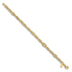 Dynamic high-polish woven links intertwine along the length of this elegant women's bracelet. Fashioned in 14K yellow gold, the 7.5-inch chain secures in place with a lobster clasp. Jared The Galleria Of Jewelry, Elegant Woman, Link Bracelets, Womens Bracelets, Lobster Clasp, Yellow Gold, Bracelet, Chain, Yellow