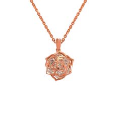 14K Rose Gold Rose Pendant -Solid 14K REAL Gold !! -Beautiful rose pendant with white cubic zirconia stones inside -Fits up to a 1.5MM chain -Any dainty chain will look cute on it -Great for daily wear -(message us if you have any other questions) -ITEMS SOLD BY PEICE (weight is *UNDETERMINED*) Rose Gold Diamond Jewelry In Flower Shape, Rose Gold Jewelry With Diamond Accents, Flower Shape, Rose Gold Flower-shaped Jewelry With Diamond Accents, Rose Gold Diamond Flower Shaped Jewelry, Rose Gold Diamond Necklace With Flower Pendant, Rose Gold Necklaces With Diamond Accents And Flower Shape, Rose Gold Flower Pendant Diamond Necklace For Anniversary, Rose Gold Diamond Necklace With Flower Pendant For Wedding, Rose Gold Flower Shaped Necklace With Diamond Accents