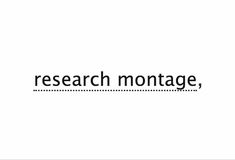 the words research montage are in black and white letters on a white background,