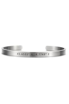 A simplified take on a timeless classic and smooth design, our personalised cuff bangle bracelet it's the ideal choice for every day. Meant to be meaningful as well as suitable both for men and women. This cuff can be engraved both on outside and inner side with a meaningful phrase, word or important location for you. You can leave the location in the personalisation field and we going to make GPS coordinates. #cuff #cuffbracelet #coodinates #silverbracelet #goldbracelet #custombracelet Personalized Silver Minimalist Wristband, Personalized Minimalist Silver Wristband, Minimalist Personalized Silver Wristband, Modern Bangle Wristband For Gift, Modern Bangle Wristband As Gift, Modern Wristband Bangle As A Gift, Minimalist Cuff Bangle Bracelet For Anniversary, Classic Cuff Bangle As Gift, Classic Cuff Bangle For Gifts