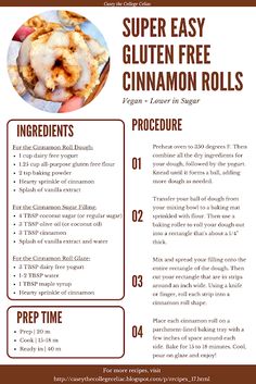 the recipe for cinnamon rolls is shown in this brochure, which includes instructions to make