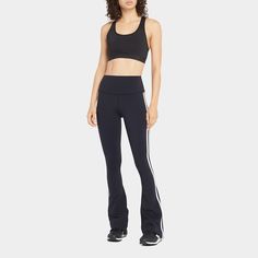 Splits59 "Raquel" supportive and opaque pants feature contrasting double-striped sides Designed in moisture-wicking, quick-drying, four-way stretch Supplex fabric High-rise waistband  Cropped at the ankle Fitted through hip; flared from knee Pull-on style  Nylon/spandex Imported Flare Legging, Track Pant, Striped Pants, Flare Pants, Track Pants, Moisture Wicking, Two Piece Pant Set, Tops Designs, High Rise