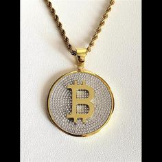 Custom Crypto Bitcoin Iced Men Women 14k Gold Finish Italy Iced Bling Pendant Individual Micro-Pave Simulated Diamond Punk Necklace Ice Out, Iced Pendant, Crypto Rope Necklace 100% Safe Nickel Free 14k Gold Finish 925 Silver, Stainless Steel, Cubic Zirconia Diamonds. The Metal Is Bonded With Real 14k White Gold For A Premium Quality Finish And A Long Life Of The Product. Our Gold Bonding Is Done In Such A Way To Provide The Anti Tarnish Effect On The Product, Which Will Not Cause Color Changing Silver Jewelry For Streetwear, Punk Necklace, Crypto Bitcoin, Mens Accessories Jewelry, Rope Necklace, Mens Gold, Micro Pave, Long Life, Pave Diamonds