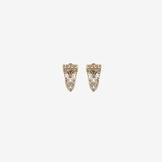 Details Nikolle Radi 18k yellow gold & platinum Caress post earrings with white diamonds. Each earring measures approximately 1/4" x 7/16" & is finished with a row of diamonds at the top. - white diamonds - 18k yellow gold - platinum - 7/16" total length - each earring weighs 0.79g Engagement Necklaces, All Band, School Jewelry, Cuff Bangle Bracelet, Stone Engagement, At The Top, Cuff Bangles, Gold Platinum, White Diamonds