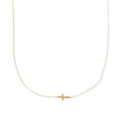 in stock Classic Cross Jewelry With Adjustable Chain, Classic Cross Pendant Jewelry With Adjustable Chain, Minimalist 14k Gold Cross Pendant Jewelry, 14k Gold Cross Necklace Tarnish Resistant, 14k Yellow Gold Cross Necklace With Adjustable Chain, Dainty 14k Gold Cross Jewelry, Yellow Gold 14k Gold Cross Necklace With Adjustable Chain, Classic Gold Jewelry From Macy's, Macy's Tarnish Resistant Jewelry Gift