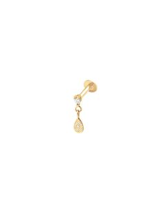 SOLD INDIVIDUALLY This 14K Gold Push Flat Back Pear shape Dangle Diamond single stud earring is handcrafted and highly polished. This is the most versatile jeweled piercing stud for any piercing area including ear cartilage, helix, tragus, conch & earlobe. The removable Diamond stud has a push back that pieces together securely with the backing. Diamond: 0.7 ct G color SI 1 Clarity, white natural Diamond Back: Poke-Free Flat Back Post Backing for Comfort that Helps Stud Lay Flat on the Skin. Ear Dangly Flat Piercing, Flat Back Earring, Flat Back Stud Earrings, Flat Piercing Jewelry, Gold Cartilage Earrings, Piercing Stud, Conch Jewelry, Tragus Conch, Blood Diamond