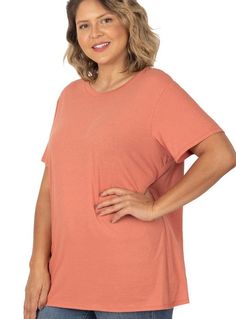 You will love these nice quality, soft, and comfortable tee-shirts. These are perfect for layering underneath kimonos, dresses, or even wearing alone. They are made of 100% cotton and are an easy wash and wear. Sleeve length is longer than most tee-shirts. Fullest Part of Bust Measurement: 1XL: 46" 2XL: 48" 3XL: 50" Casual Plain T-shirt For Layering, Comfortable Solid Color Spring Tops, Comfortable Stretch T-shirt For Spring, Comfortable Solid Color Versatile Tops, Comfortable Solid Color Tops For Summer, Comfortable Casual Solid Tops, Casual Comfortable Tops, Comfortable Casual Tops For Everyday, Solid Color T-shirt For Loungewear