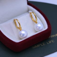 11-12mm Freshwater Pearl & Good Hoops Earrings - House Of Pearls White Luxury Hoop Earrings, Formal Pearl Drop Huggie Earrings, Luxury White Round Hoop Earrings, White Pearl Drop Clip-on Earrings, Formal Round Huggie Earrings With Pearl Drop, Akoya Pearl Earrings Gift, Akoya Pearl Earrings For Gift, Classic Single Round Clip-on Earring, Classic Round Single Clip-on Earring