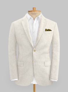 Uncover the final piece of the sartorial equation with our Italian Prato Beige Sharkskin Linen Jacket. Besides, the jacket is made from a pure linen fabric that provides a brisk, supple, warmhearted soft touch over a solid beige finish. Meantime, favor the tailoring revolution with stylish cuts and shaped for the tapered silhouette to keep you perfectly casual and supremely comfortable. Then, reserve our subtly smart jacket for summer weddings and acceptable for office wear. 
 
 Look Includes  I Smart Jackets, Solid Beige, Linen Suit, Linen Jacket, Summer Weddings, Jacket Buttons, Pure Linen, Office Wear, Jacket Style