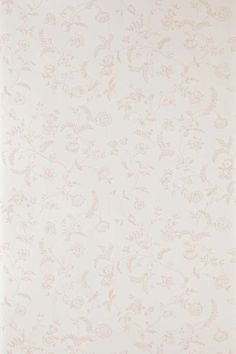 a white wallpaper with small flowers and leaves on the bottom half, in an off - white color