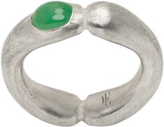 Dunton Ellerkamp - Silver Two Halves Emerald Ring Wax Cast Ring, Wax Ring Carving, Dunton Ellerkamp, Wax Carved Ring, Engraved Silver Ring, Sculptural Ring, Cast Rings, Funky Rings, Wax Ring