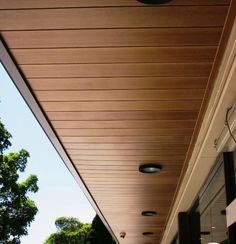 Finishing Touches for your outdoor space! Under Deck Waterproof Ceiling, Ceiling Soffit, Soffit Ideas, Patio Ceiling Ideas, Roof Soffits, Simple Ceiling Design, Ceiling Cladding, Porch Ceiling, Timber Ceiling