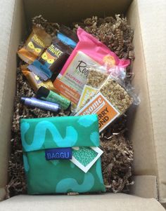 an open box with various items in it