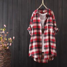 Sku CY-!124220 Material Cotton Style Loose Feature Plaid Neckline Lapel Occasion Casual, Vintage Seasons Autumn, Winter Type Outerwear Color Multi-color Size M~3XL Size Chart: Please consult the size chart we provide for this item's measurements to help you decide which size to buy. Please note: There may be 1-3cm differ due to manual measurement. CM Bust Shoulder Sleeve Waist Hip Thigh Length One size / / / / / / / S / / / / / / / M 98 48 71 / / / 82-88 L 102 49 72 / / / 83-89 XL 106 50 73 / / / 84-90 2XL 110 51 74 / / / 85-91 3XL 114 53 75 / / / 86-92 Elegant Blazers, Blouse Plus Size, Long Coat Women, Collars For Women, Plaid Fashion, Loose Blouse, Shirt Long Sleeve, Casual Blouse, Plus Size Blouses