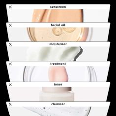 the different types of skin care products are shown in this graphic above it is an image of