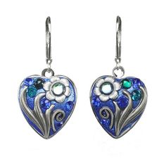 Cerulean Heart Earrings | Michal Golan Nyc Studio, Heart Earrings, Belly Button Rings, Pendant Necklace, Pendant, Free Shipping