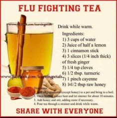 Tea Remedies, Natural Cold Remedies, Healthy Ideas, Health Drink, Natural Health Remedies