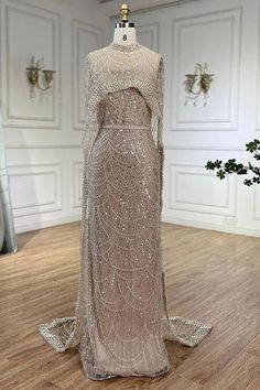 a dress on display in a room