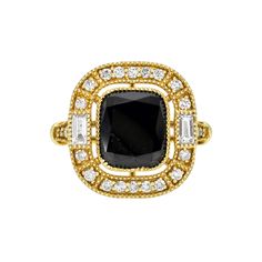 Introducing the Midnight Embrace Ring, a breathtaking masterpiece that embodies luxury and allure. At its heart lies a stunningly large black diamond, exuding an intense, enigmatic brilliance that captures the essence of a starless night sky. The diamond is elegantly encircled by a halo of shimmering white diamonds and two baguette diamonds on both sides, amplifying its dramatic sparkle and creating a striking contrast against the dark, mysterious center stone. Set in lustrous 18k white gold, th Opulent Evening Jewelry With Diamond Accents, Timeless Black Jewelry With Center Stone, Elegant Evening Rings With Center Stone, Elegant Black Spinel Ring For Formal Occasions, Formal Black Sapphire Ring With Center Stone, Elegant Black Sapphire Ring With Center Stone, Elegant Evening Diamond Ring With Gemstone, Elegant Evening Diamond Ring With Center Stone, Elegant Yellow Gold Diamond Ring For Party