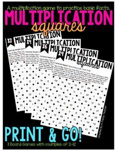 two print and go worksheets for multi - digitation squares with the words