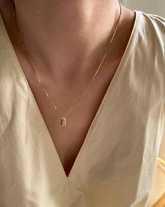 Makes a perfect gift for best friend, sister, mom, grandmother & wife CZ mini tag necklace Tag measures 10.5x6.5mm 18" Chain Material:• Gold Vermeil, Sterling silver, CZ If selected Gold color the chain will be 14k Gold filled and the charm Gold vermeil Personalization:• If requested we can engrave one initial on the charm Everyday Necklace With Delicate Chain And Rectangular Pendant, Everyday Rectangular Pendant Necklace With Delicate Chain, Personalized Gold Necklace With Rectangular Links, Gold Necklace With Personalized Rectangular Links, Dainty Everyday Necklace With Rectangular Pendant, Dainty Necklace With Rectangular Pendant, Rectangular Yellow Gold Bar Necklace For Everyday, Everyday Yellow Gold Rectangular Bar Necklace, Everyday Rectangular Yellow Gold Bar Necklace