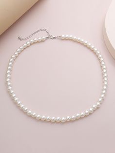 Sku CY-!115256 Material Pearl Feature Beads Occasion Simple , Vintage , Original Creation Type Necklaces Accessories Color SILVER Size One_size Please consult the size chart we provide for this item's measurements to help you decide which size to buy.Please note: There may be 1-3cm differ due to manual measurement. CMINCH Perimeter One_size 45-52 Jewelry Tiktok, Tiktok Y2k, Classic Pearl Necklace, Friend Jewelry, Choker Jewelry, Best Friend Jewelry, Neck Accessories, Friendship Jewelry, Neck Jewellery