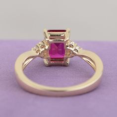 This is a handmade vintage ruby ring,plated with yellow gold,make in solid sterling silver. Main stone is lab ruby ,measure size 6*8 mm emerald cut . CZs as accents. Ruby is July birthstone,this ring can sent someone who born in this monthy, it is a perfect handmade unique gifts for who born in July. Emerald Cut Ruby Ring In Gold, Gold Sapphire Ring For Anniversary, Radiant Cut, Gold Radiant Cut Sapphire Ring For Anniversary, Radiant Cut Gold Sapphire Anniversary Ring, Classic Gold Rectangular Ruby Ring, Classic Rectangular Ruby Ring In Gold, Classic Gold Ruby Ring With Rectangular Shape, Lab-created Ruby Baguette Cut Jewelry, Classic Promise Jewelry With Lab-created Ruby