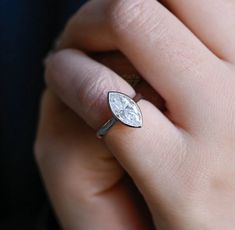 Solitaire bezel marquise moissanite engagement ring Marquise Bezel Ring, Marquise Moissanite Engagement Ring, Marquise Wedding Ring, Long Message, Cathedral Setting, Wedding Ring For Women, Instagram Engagement, Diamond Jewel, Metal Detail