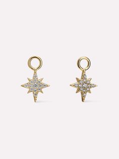 Shine bright with these Star Charms, designed to give your earrings that celestial touch. Crafted with care, these charms can be easily attached to any hoop or stud, adding a sparkling detail to your ensemble. Ethically made and eternally stylish. Earring Charms, Gold Earring, Letter Necklace, Online Jewelry Store, Star Charms, Shine Bright, Free Bag, Jewelry Store, Charm Earrings