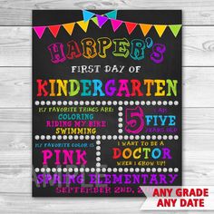 the first day of school chalkboard poster