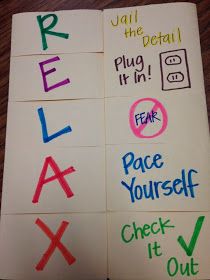 a piece of paper with writing on it that says relax, plug it in and place yourself check it out