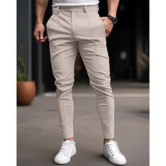 Season:Spring   Fall; Fabric:30% Cotton; Gender:Men's; Style:Casual,Classic Style,Fashion; Elasticity:Micro-elastic; Occasion:Formal,Party,Daily,Work,Business; Fit Type:Regular Fit; Function:Comfort; Waistline:Mid Waist; Pattern:Plaid; Design:Buttons,Pocket; Pants Type:Dress Pants,Chinos,Trousers; Fly Type:Zipper,Button; Front page:FF; Listing Date:07/05/2024; Production mode:External procurement; Hips:; Length:; Waist: Fitted Casual Dress Pants Solid Color, Fitted Casual Dress Pants In Solid Color, Casual Slim Fit Solid Color Bottoms, Casual Solid Color Slim Fit Bottoms, Fitted Solid Color Dress Trousers, Solid Color Fitted Dress Pants, Stretch Dress Pants For Summer, Summer Stretch Dress Pants In Solid Color, Business Casual Summer Pants With Buttons