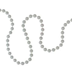 a long necklace with pearls hanging from it's end, on a white background