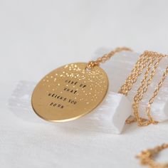 "Memorialize significant moments with our keepsake-worthy Large Coin Necklace - from children's names and birthdates to words that call to mind a special occasion. Each letter is individually stamped by hand with diamond dusting raining down over the message. This necklace features our signature teeny-tiny block font. We love this necklace paired with our diamond dusted mini bar necklace https://www.etsy.com/listing/272408244 . details + large medallion measures 1 1/8\" (30 mm) diameter + on mod Jin Jewelry, Bts Ring, Bts Necklace, Bts Jewelry, Bts Keychain, Bts Gifts, Kpop Jewelry, Bts Earrings, Bts Bracelet