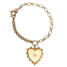 Yoku Bracelet | IN CAUDA VENENUM | Wolf & Badger Bohemian Gold Heart Bracelet As Gift, Bohemian Gold Heart Bracelet For Gift, Symbolic Gold Jewelry With Heart Charm, Gold Bohemian Charm Bracelet For Everyday, Bohemian Gold Charm Bracelet For Everyday, Gold Bracelet With Heart Pendant And Adjustable Chain, Spiritual Jewelry Bracelet With Heart Charm, Heart-shaped Spiritual Brass Jewelry, Spiritual Heart-shaped Brass Jewelry