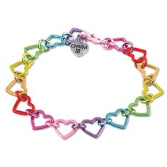 Combining hearts and rainbows is a recipe for success if ever there was one! Charm It, Recipe For Success, Heart Chain, Stationery Craft, Journal Stationery, Rainbow Heart, Gold Bracelet Chain, Free Gift Wrapping, Gold Stars