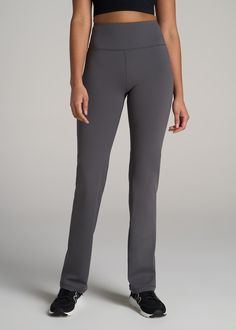 Tall Women's Leggings: Discover the Perfect Fit Balance for Your Active Lifestyle For the tall woman who values both style and functionality, our Balance Straight Leg Tall Leggings are a game-changer. Crafted with a unique blend of polyester and spandex, these leggings offer unparalleled comfort and flexibility, making them ideal for both active and casual wear. The high-rise design and stretch waistband ensure a flattering fit for taller frames, while the hidden pocket adds a practical touch fo Gray Full-length Elastane Yoga Pants, Gray Full Length Elastane Yoga Pants, Fitted Straight Leg Moisture-wicking Bottoms, Moisture-wicking Fitted Straight Leg Bottoms, Fitted Gray Yoga Bottoms, Gray Elastane Yoga Pants, Fitted Functional Gray Pants, Functional Fitted Gray Pants, Moisture-wicking Fitted Full-length Pants