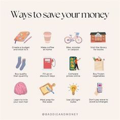 a poster with the words ways to save your money