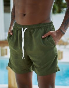 Rsq Nylon Shorts. Elastic Drawstring Waist. Welt Hand Pockets. Back Right Patch Pocket. Approximate Inseam: 6". Approximate Outseam: 17". 100% Recycled Nylon. Machine Wash. Imported. | Rsq 6" Nylon Shorts Green Swim Trunks With Pockets Relaxed Fit, Green Swim Trunks With Pockets And Relaxed Fit, Green Relaxed Fit Swim Trunks With Pockets, Casual Swim Trunks With Elastic Waistband For Beach Season, Casual Swim Trunks With Drawstring For Beach Season, Casual Drawstring Swim Trunks For Beach Season, Casual Swimwear With Elastic Waistband, Green Sporty Swim Trunks With Drawstring, Stretch Nylon Shorts For Summer