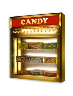 Home Theater Candy Case with Backlit Headliner-Home Movie Decor with Home Theater Mart - Located in Chicago, IL At Home Theater, Basement Movie Room, Concession Stands, Movie Theater Rooms, Cinema Decor, Home Cinema Room, Movie Decor, Home Theater Decor, Home Movie