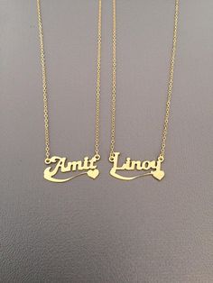 "Personalized Name Necklace - Girls Jewelry - Great gift for girls We make the necklace name specially for you with the name you want! We can make all names We make our gold name necklaces from highest grade18k gold plated Please offer your name to us. We'll produce according to your requirement!! Choose length at checkout. Need a different length? No problem - just let me know in the \"notes to seller\" at checkout. The necklace will be sent gift-wrapped and packed in a padded envelope to maint Custom Text Nameplate Jewelry For Gift, Gold Necklaces With Custom Text For Gift, Custom Text Nameplate Necklace For Birthday Gift, Custom Text Gold Necklace For Gift, Adjustable Nameplate Necklace For Birthday Gift, Custom Name Necklace Nameplate For Gifts, Gold Necklaces With Custom Text For Birthday Gift, Customizable Nameplate Charm Necklaces For Personalized Gift, Name Necklace Gift