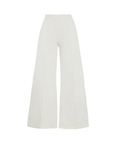 Off-White Ponte Knit Wide Leg Pant | Ripley Rader White High-waisted Wide Leg Pants, Modern White High-waisted Wide Leg Pants, Chic White Flare Pants, High-waisted Elastane Wide Leg Pants For Summer, White High-waisted Culottes For Work, Stretch High Waist Wide Leg Pants For Evening, Elegant Fitted Wide Leg Culottes, Elegant White Culottes, Elegant White Straight Culottes