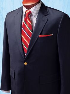 Classic 2 Button American Blazer Navy Office Blazer With Button Closure, Navy Blazer With Lapel Collar And Button Closure, Navy Notch Lapel Peacoat With Buttons, Navy Blazer With Button Closure And Lapel Collar, Navy Business Blazer With Pockets, Navy Notch Lapel Suit With Button Closure, Navy Blazer With Suit Collar And Button Closure, Navy Tailored Blazer With Buttons, Navy Sport Coat With Suit Collar And Pockets