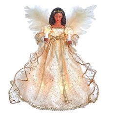 UL2237 Holiday/Christmas/Christmas Ornaments and Tree Toppers Christmas Angel Decorations, Lighted Tree Topper, Angel Christmas Tree Topper, Angel Tree Topper, Angel Tree, Feather Wings, Black Angels, Kurt Adler, Holiday Centerpieces