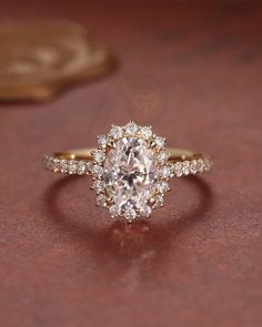 Elegant Oval Engagement Ring Vintage Oval Wedding Ring Set, Gold And Silver Engagement Ring Set, Vintage Halo Engagement Rings, Oval Engagement Ring With Halo, Oval Cluster Engagement Ring, Oval Engagement Ring Gold, Vintage Oval Engagement Ring, Vintage Halo Engagement Ring, Halo Oval Engagement Ring