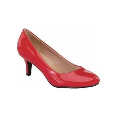 Round toe, scooped vamp, stitching accents Low Heel Finished with lightly padded insole. Size: 6.  Color: Red.  Gender: female.  Age Group: adult. Low Heel Pumps, Slip On Pumps, Glitter Heels, Pump Dress, Low Heels, Pumps Heels, Shoes Women Heels, Gender Female, Rubber Sole