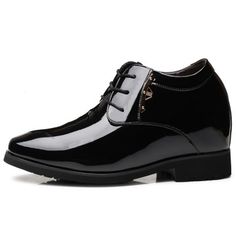 4 inch Taller Tuxedo Shoes for Men Increase Height 10cm Plain Toe Elevator Wedding Dress Shoes Elegant Fitted Oxfords With Removable Insole, Elegant Oxfords With Removable Insole, Elegant Lace-up Boots For Semi-formal Occasions, Elegant Formal Lace-up Shoes With Rubber Heel Cap, Formal 4-inch Lace-up Heels, Formal Closed Toe Leather Shoes With Removable Insole, Elegant Pointed Toe Court Shoes With Rubber Heel Cap, Round Toe Patent Leather Heels For Formal Occasions, Formal Leather Shoes With Rubber Heel Cap